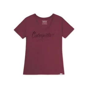 Polos Mujer Caterpillar Script V-Neck