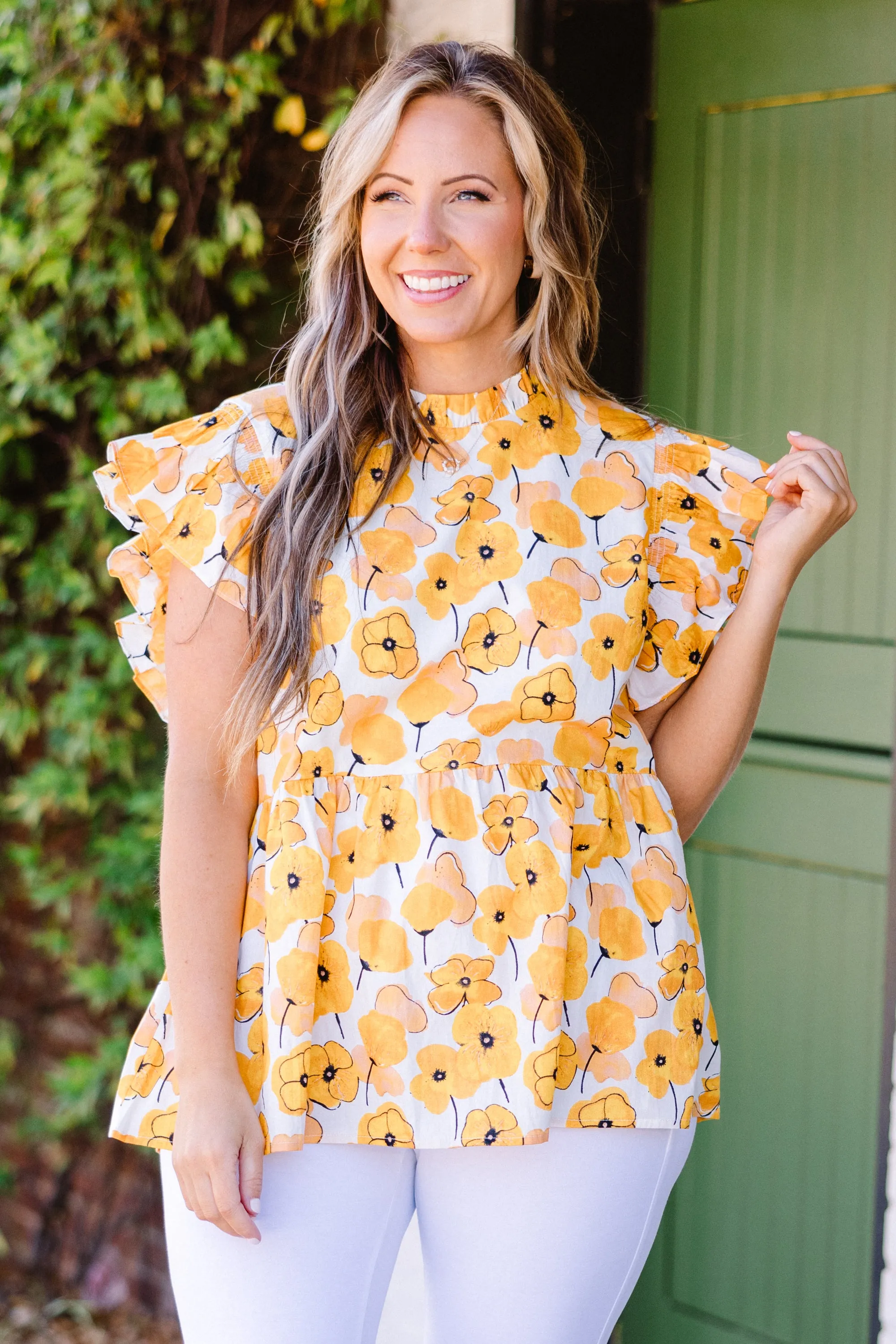 Poppy Pickin Top, Yellow