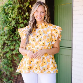 Poppy Pickin Top, Yellow