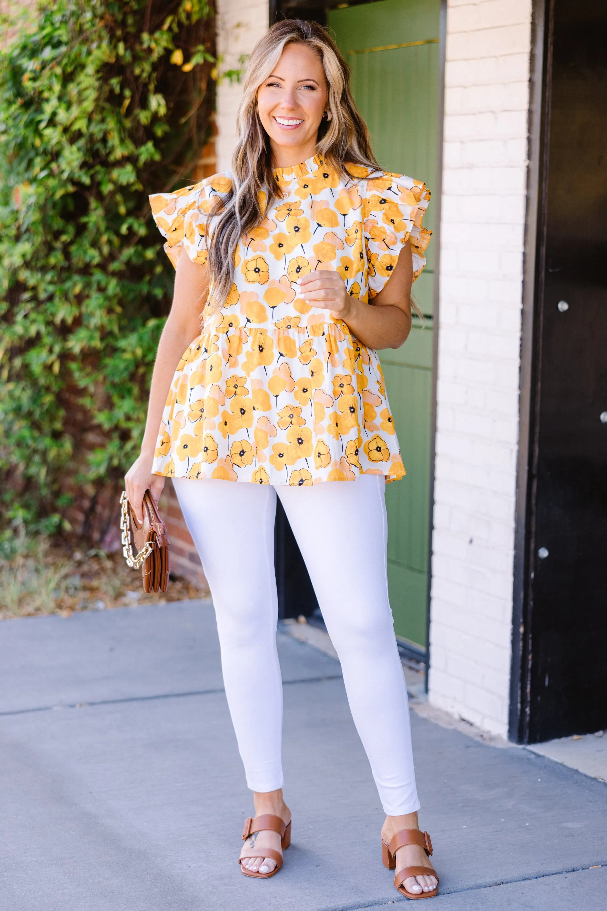 Poppy Pickin Top, Yellow