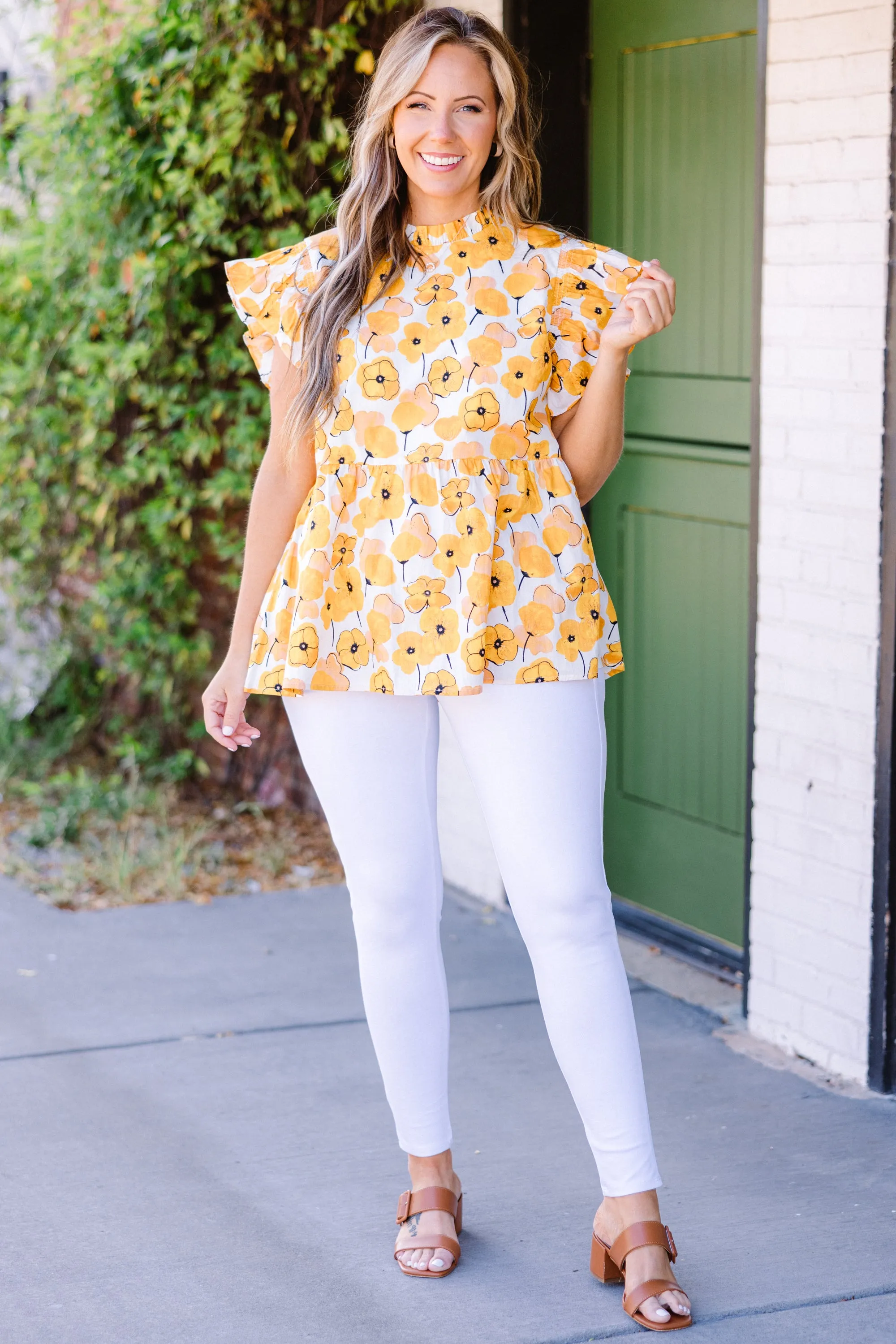 Poppy Pickin Top, Yellow