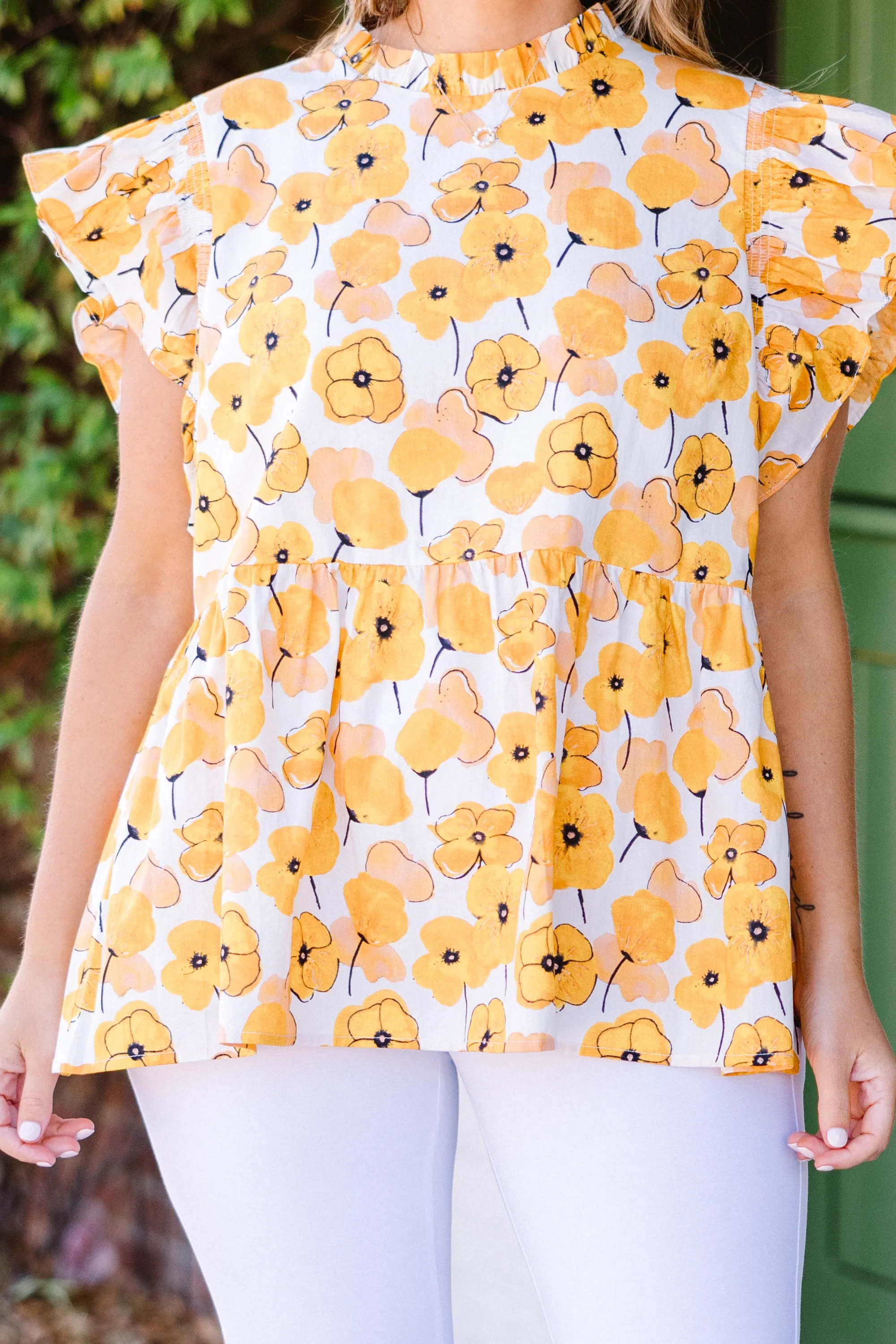 Poppy Pickin Top, Yellow