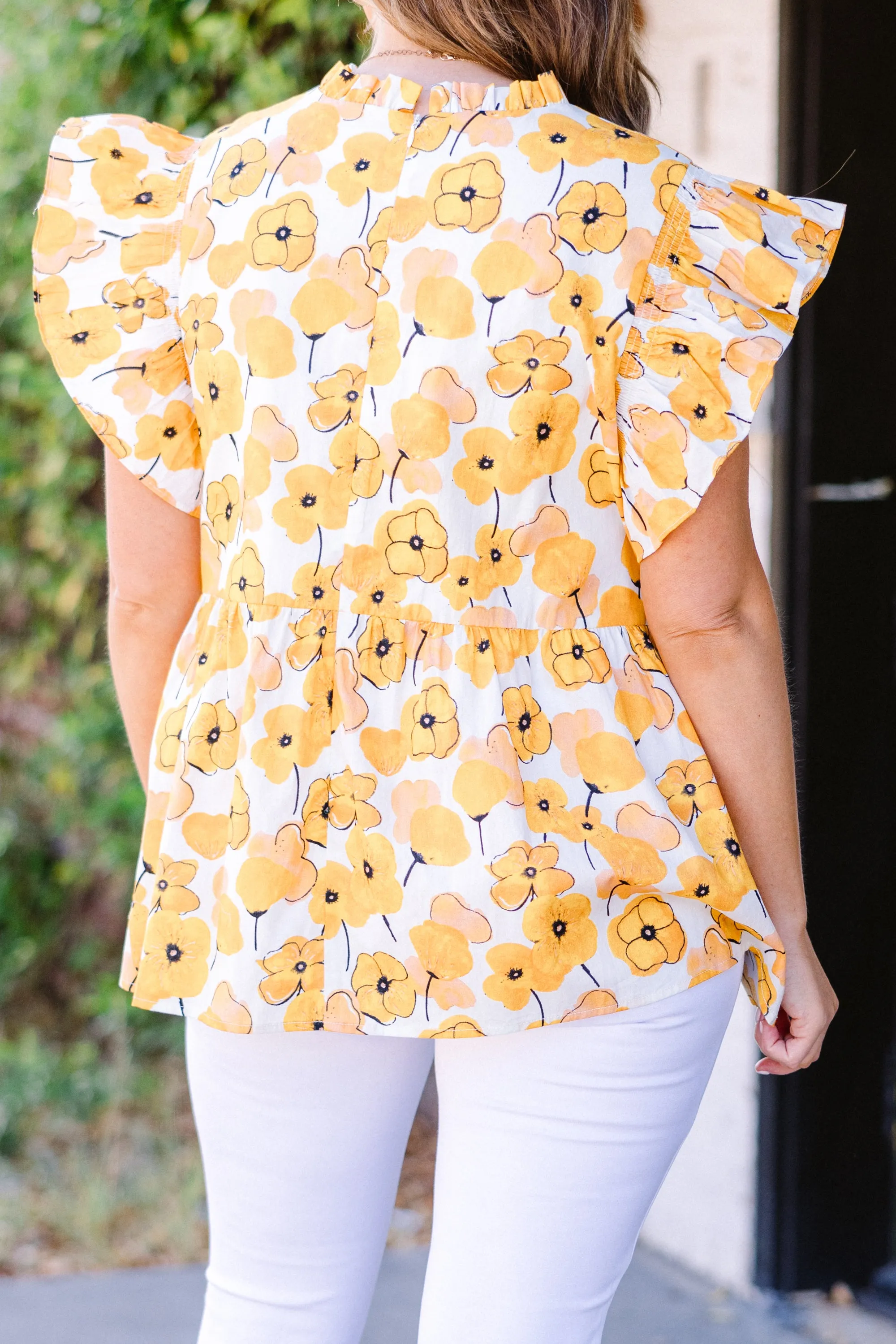 Poppy Pickin Top, Yellow