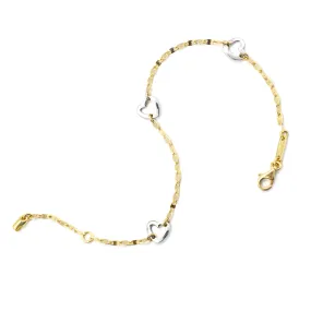 Pulsera Amorevero HEARTS - Oro 18k combinado - 15-17.5cm