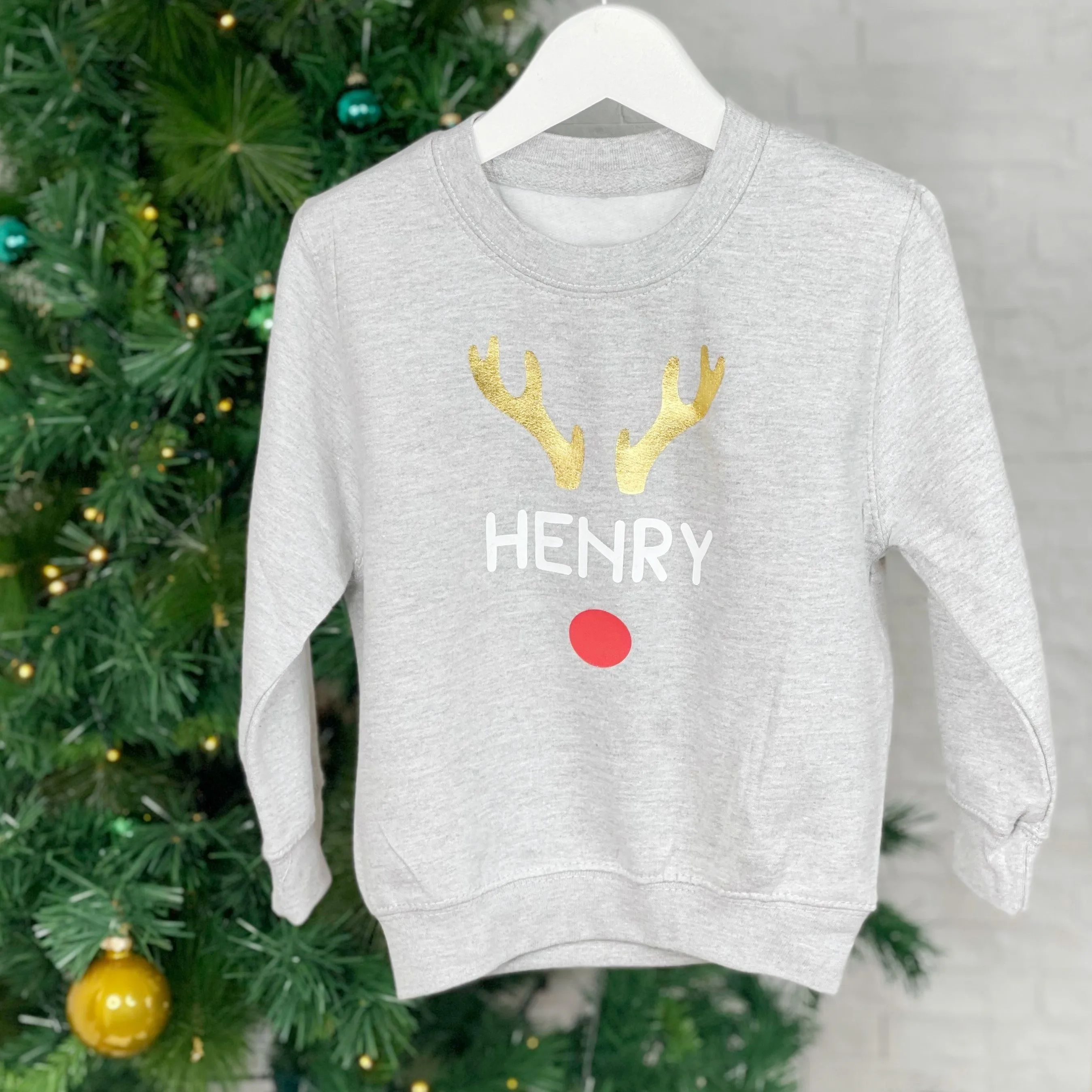 Reindeer Personalised Kids Christmas Sweatshirt