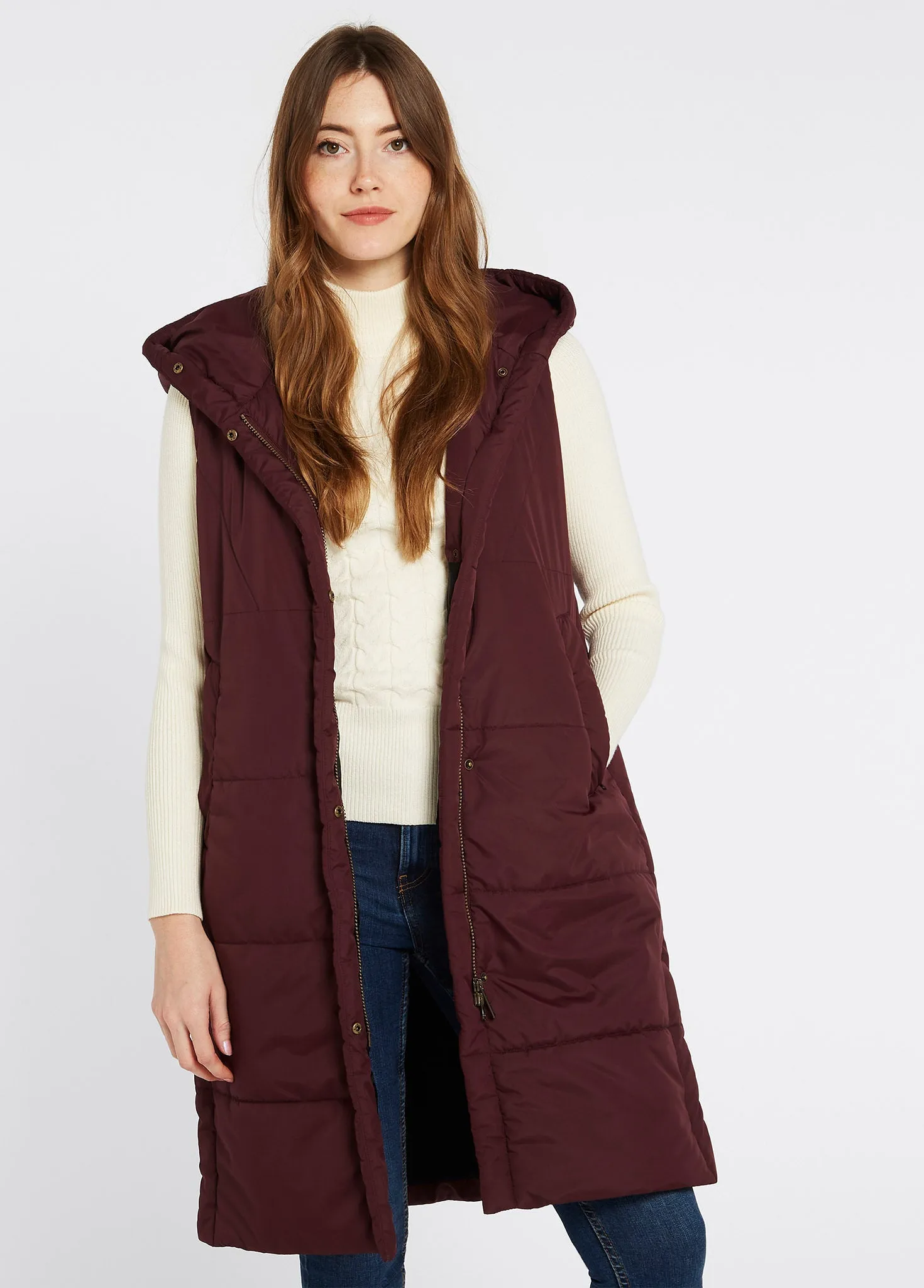 Ryan Women’s Hooded Gilet - Ox Blood