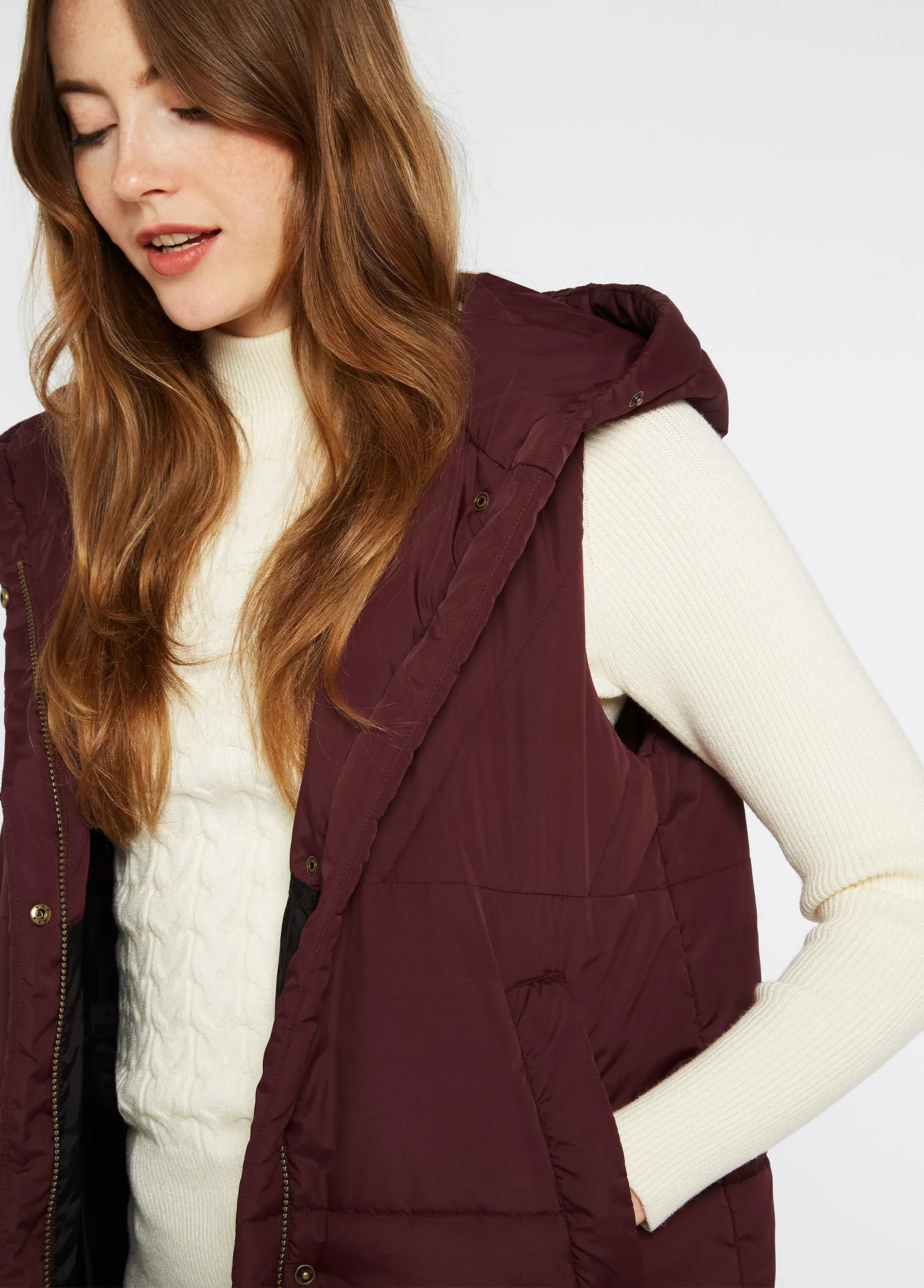 Ryan Women’s Hooded Gilet - Ox Blood