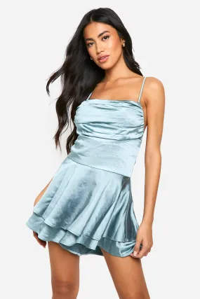 Satin Strappy Playsuit