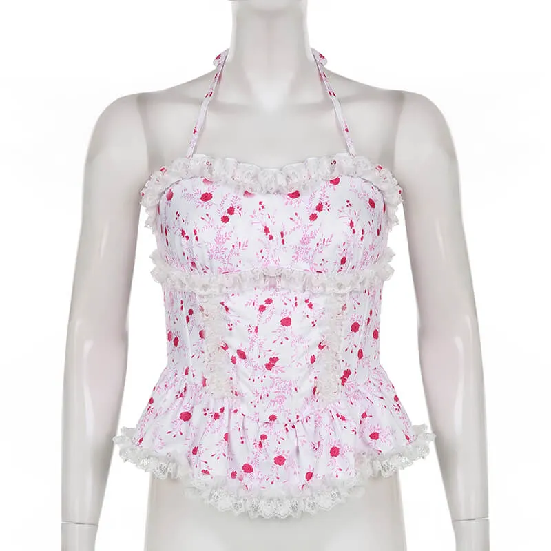 Sexy floral lace sling vest - BY4099