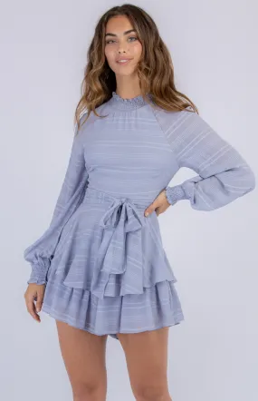 Shirred Neckline Playsuit with Ruffle Detail (SJP428-2A)