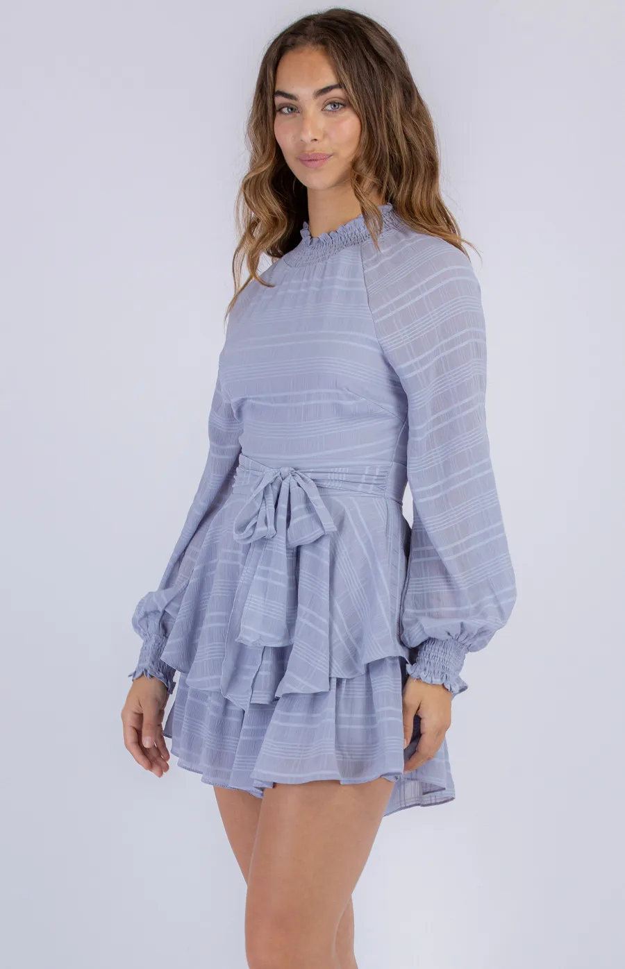 Shirred Neckline Playsuit with Ruffle Detail (SJP428-2A)