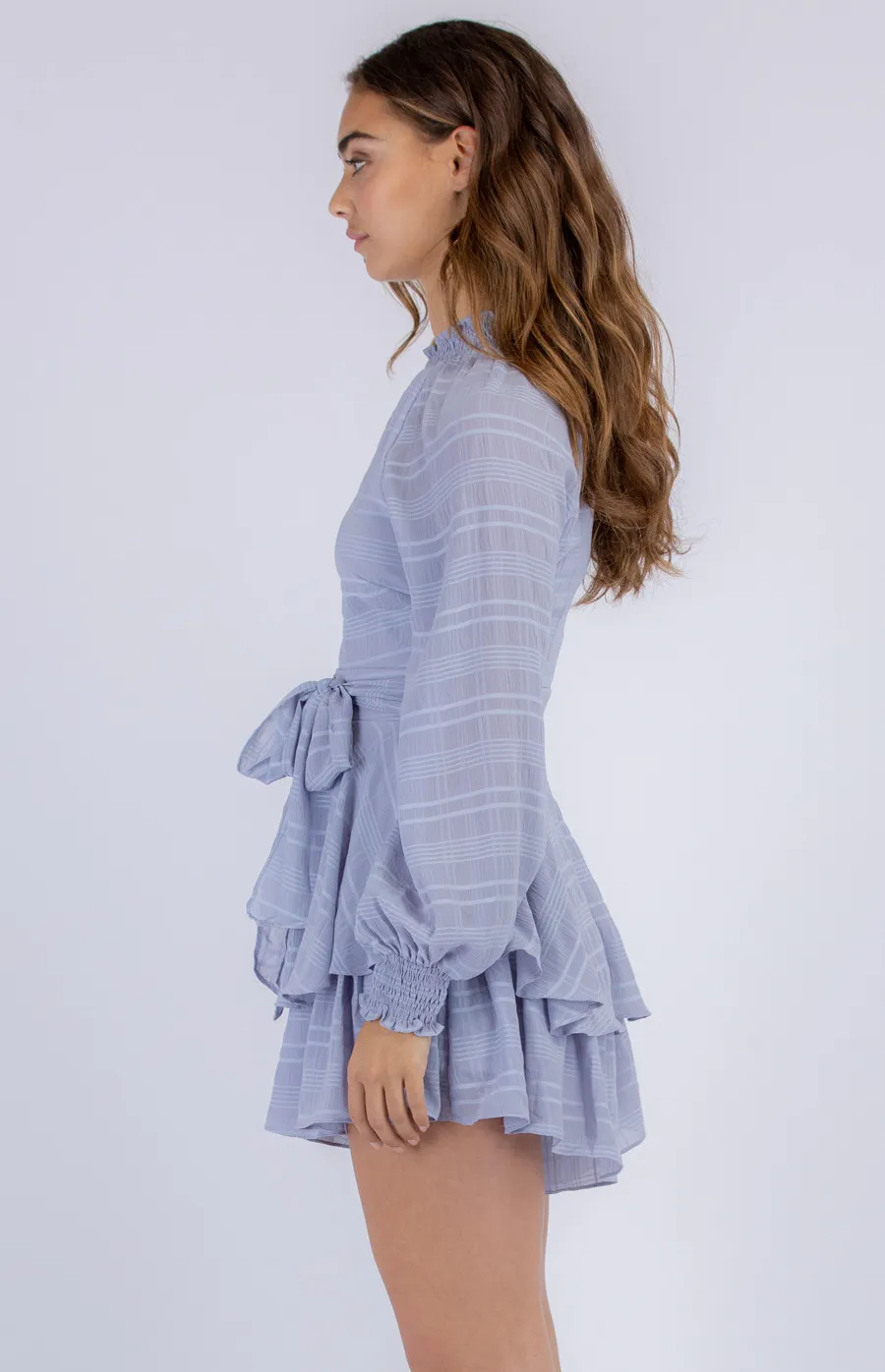 Shirred Neckline Playsuit with Ruffle Detail (SJP428-2A)