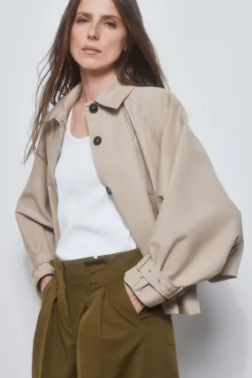 Short oversize trench coat