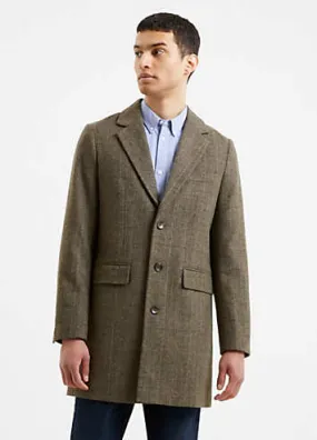 Single Breasted Herringbone Overcoat by French Connection | Look Again