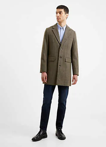 Single Breasted Herringbone Overcoat by French Connection | Look Again