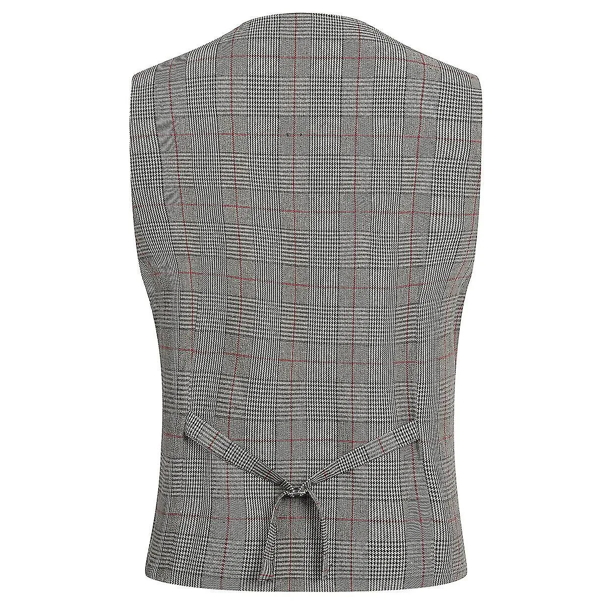 Sliktaa Mens Plaid Suit Vest Business Slim Fit Formal Dress Waistcoat