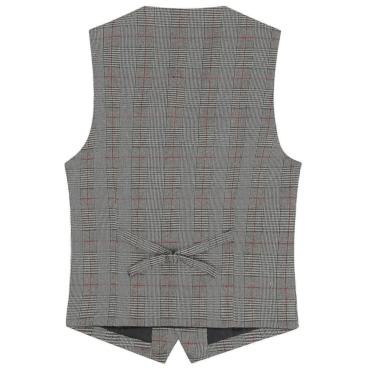 Sliktaa Mens Plaid Suit Vest Business Slim Fit Formal Dress Waistcoat