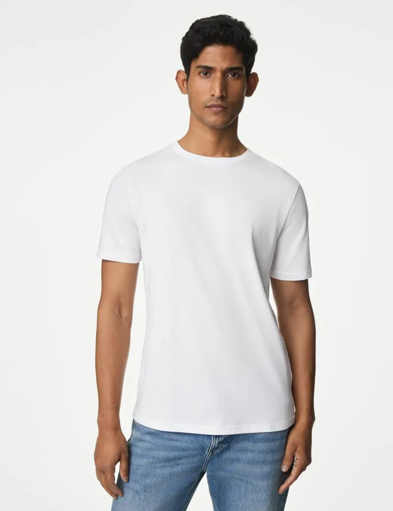 Slim Fit Pure Cotton Crew Neck T-Shirt