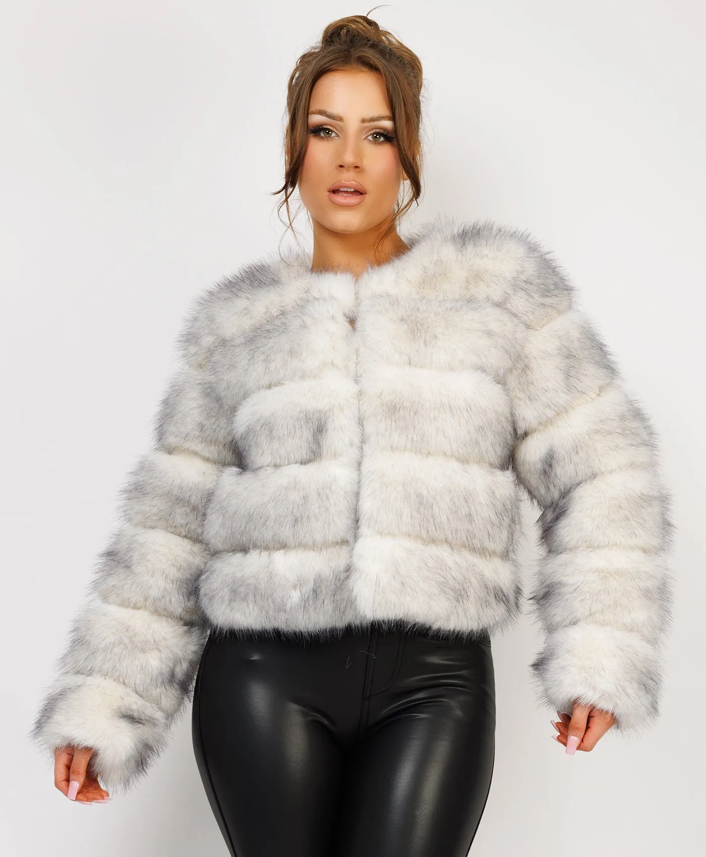 Snow White Premium Faux Fur Tiered Coat Jacket