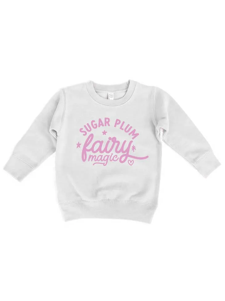 SUGAR PLUM FAIRY GIRLS CHRISTMAS SWEATSHIRT | WHITE