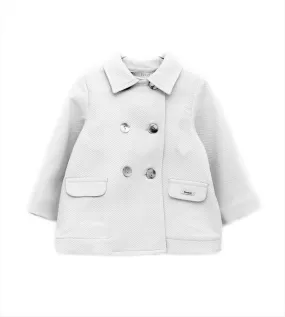 Summer boy's coat. Foque white piqué