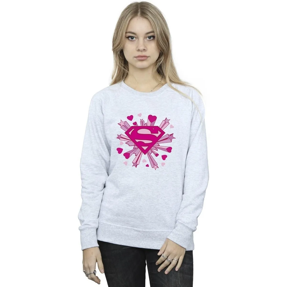 Superman Pink Hearts And Stars Logo