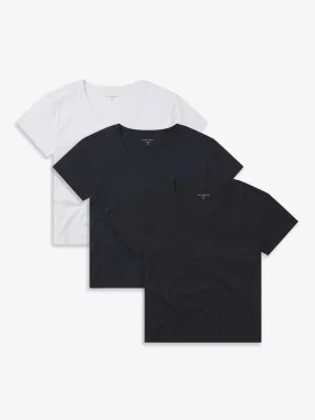 The Cotton Relaxed V-Neck Tee 3-Pack