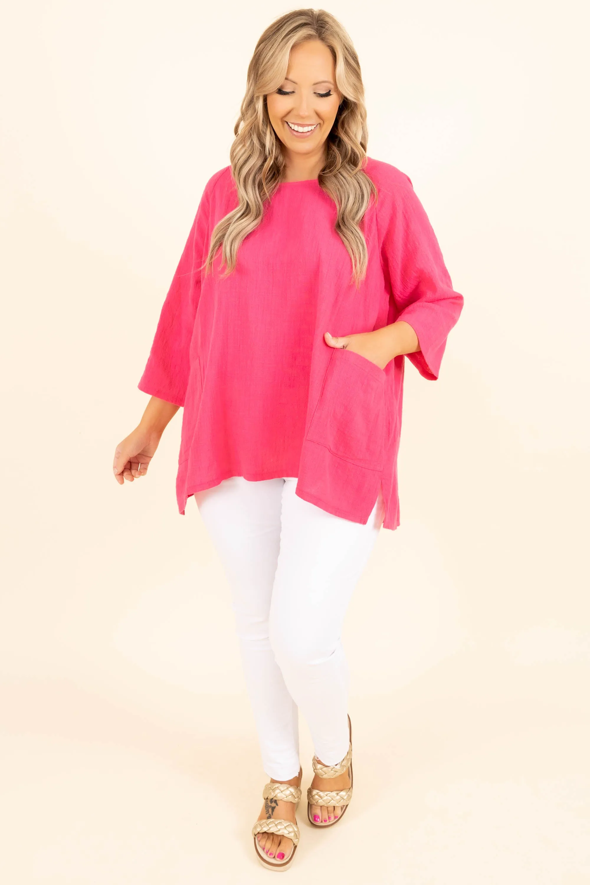 Thinking It Through Tunic, Fuchsia