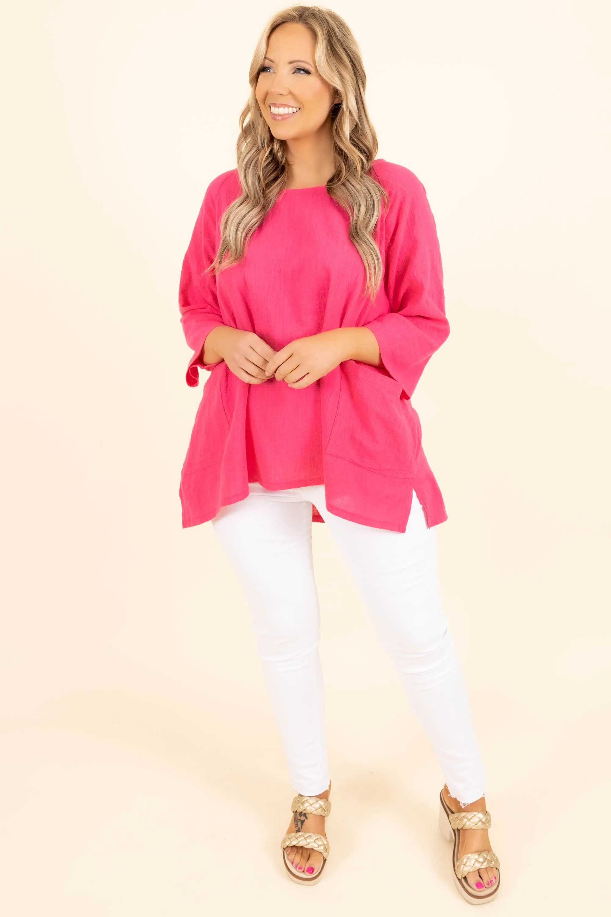 Thinking It Through Tunic, Fuchsia