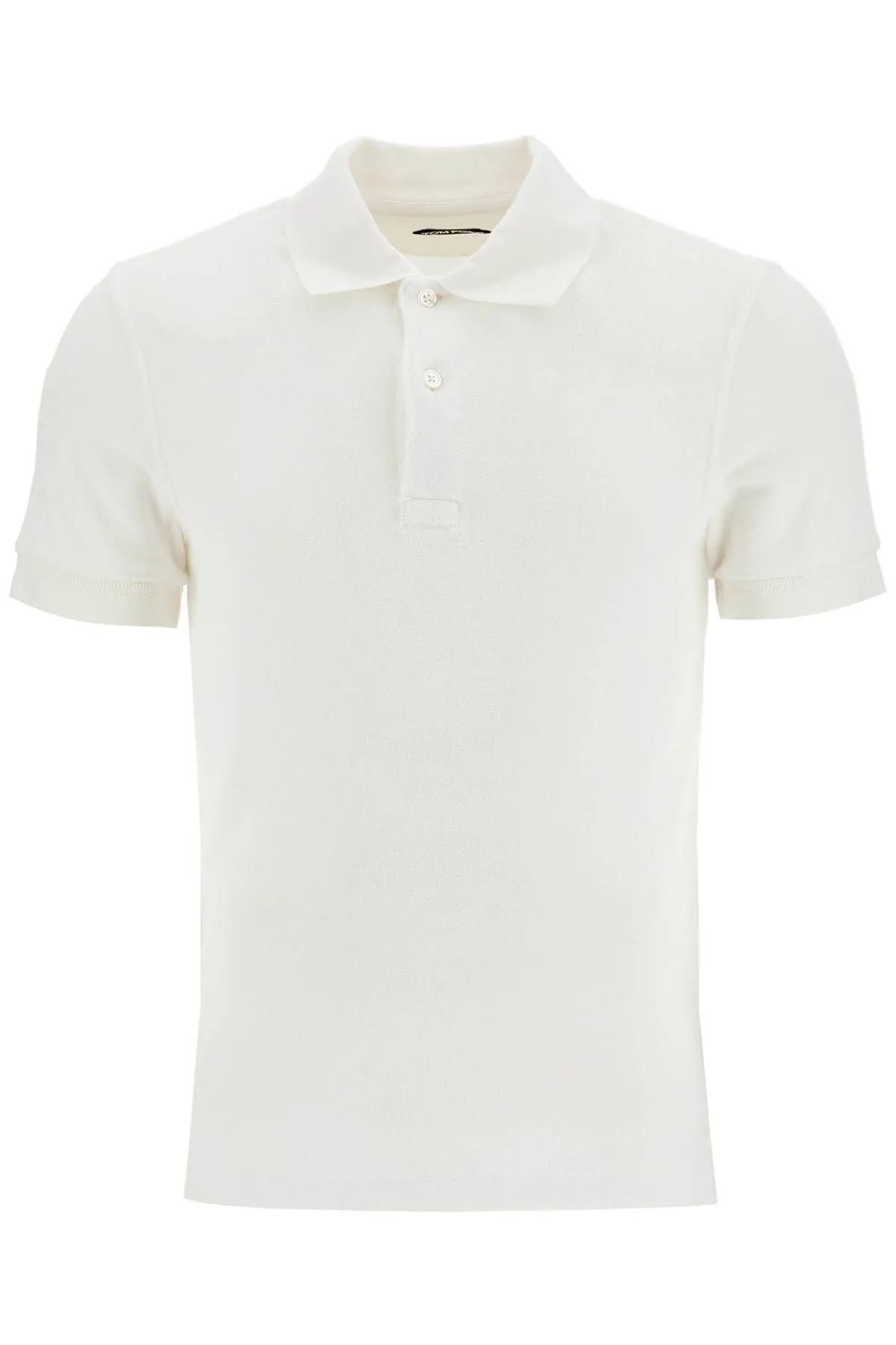 Tom Ford White Cotton Polo With Classic Collar