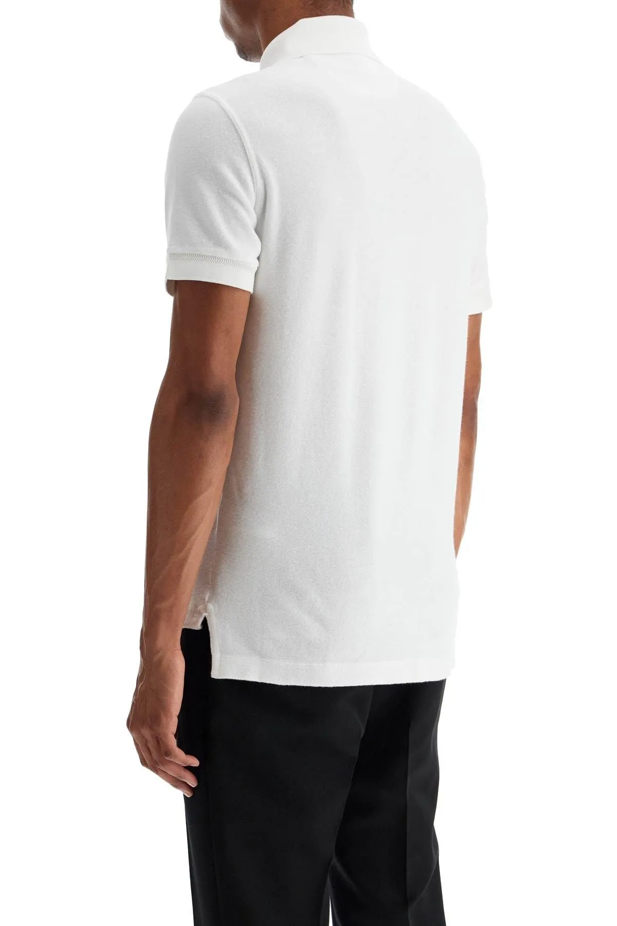 Tom Ford White Cotton Polo With Classic Collar