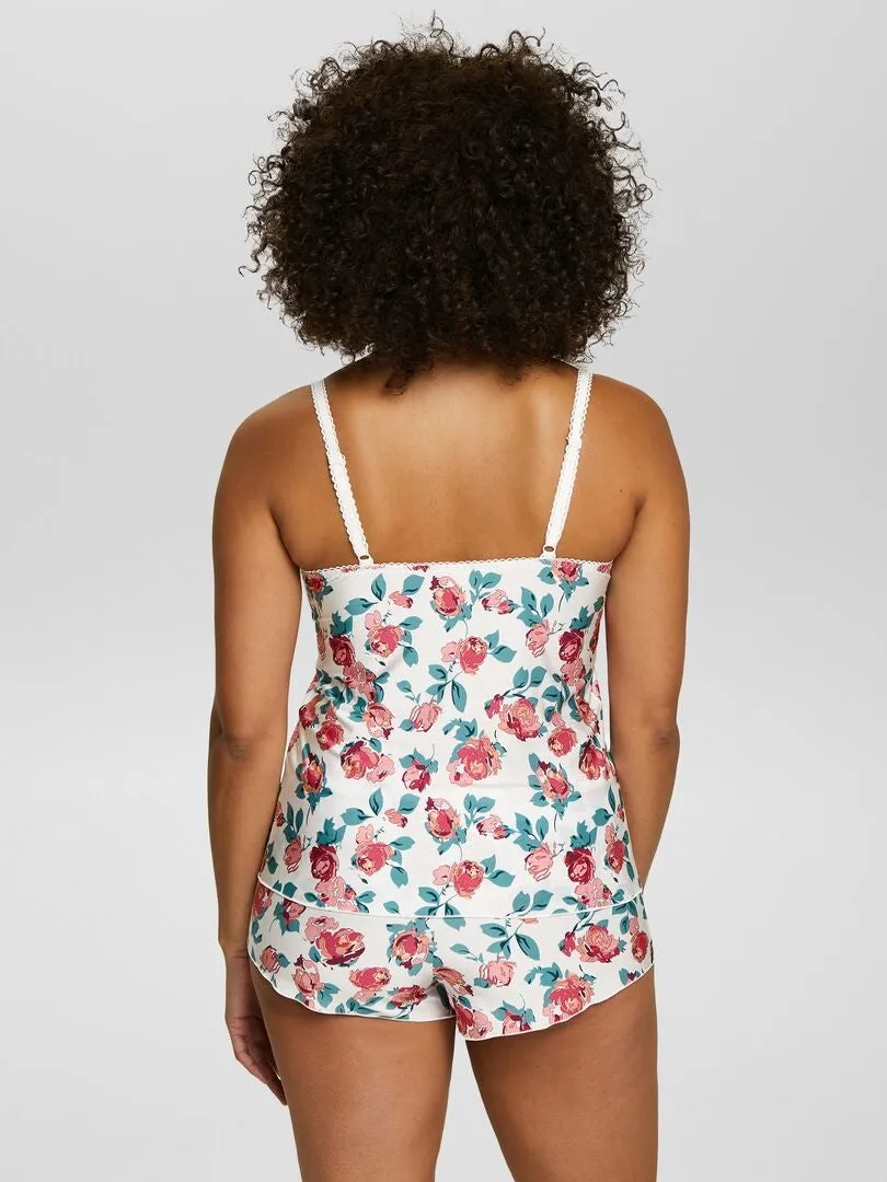 Top lencero de pijama estampado 'Sans Complexe' - BLANCO