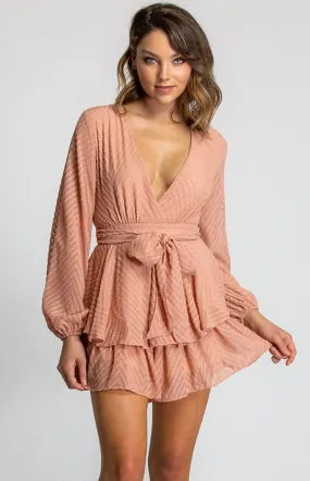 V-Neckline Long Sleeve Playsuit with Ruffle Details (SJP306-11A) 