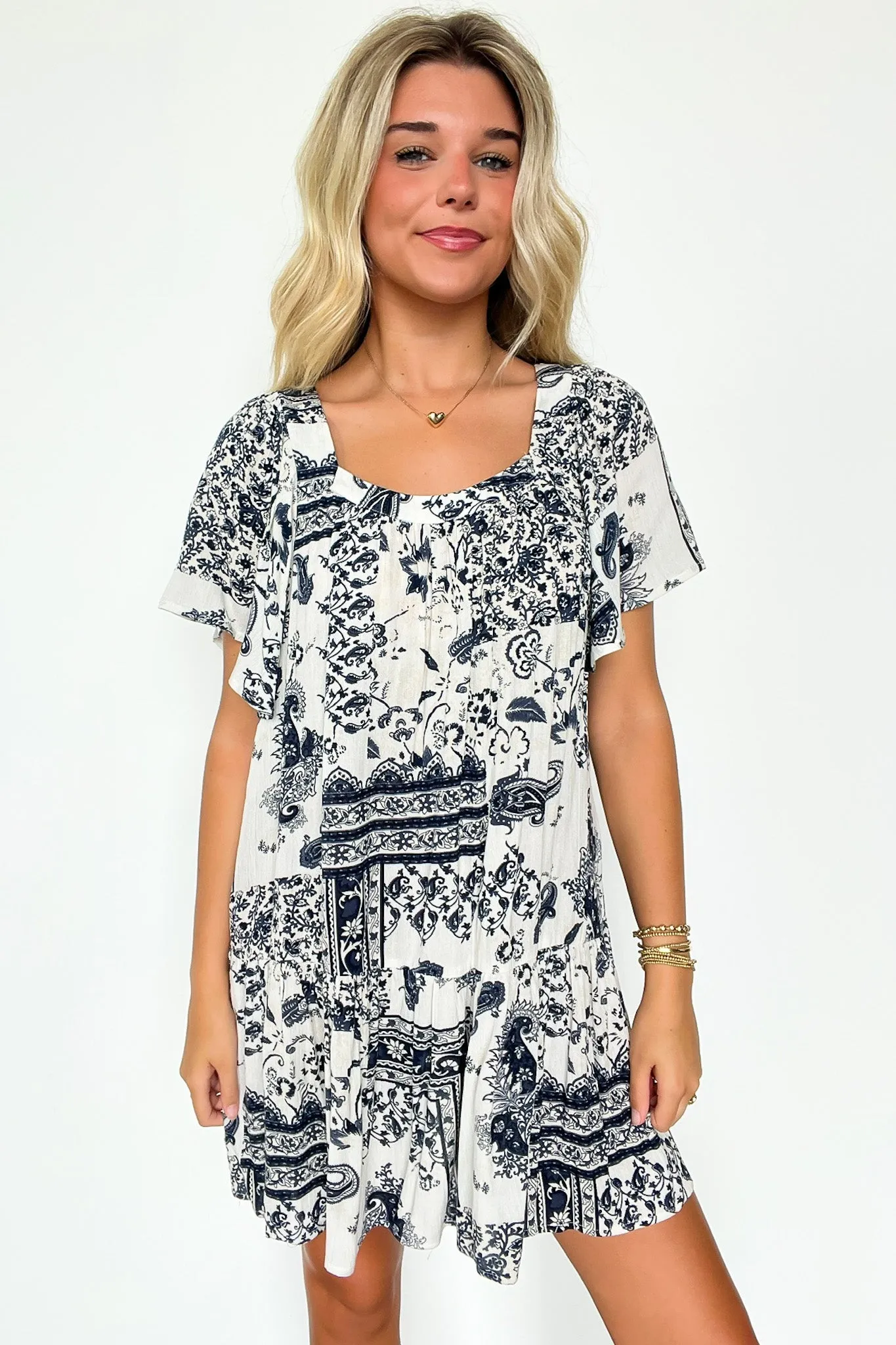 Valla Bandana Print Flowy Tunic Dress