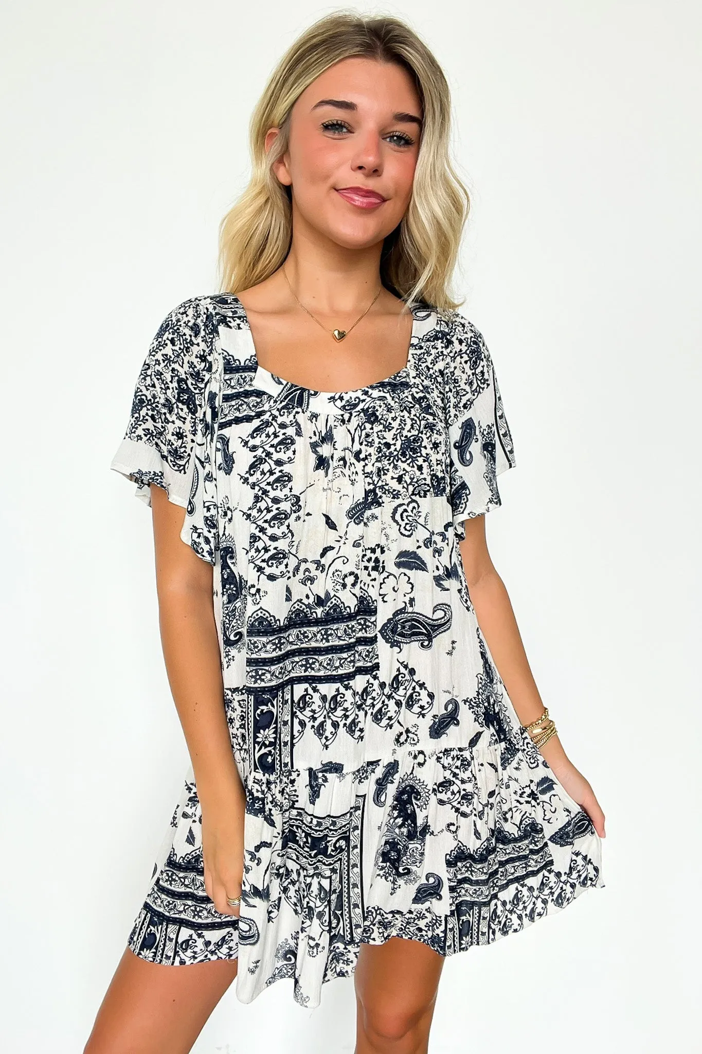 Valla Bandana Print Flowy Tunic Dress