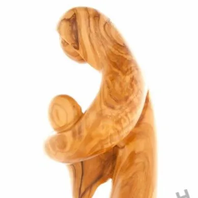 Virgin Mary (Abstract), 8.3 Olive Wood Carving Statue from Bethlehem