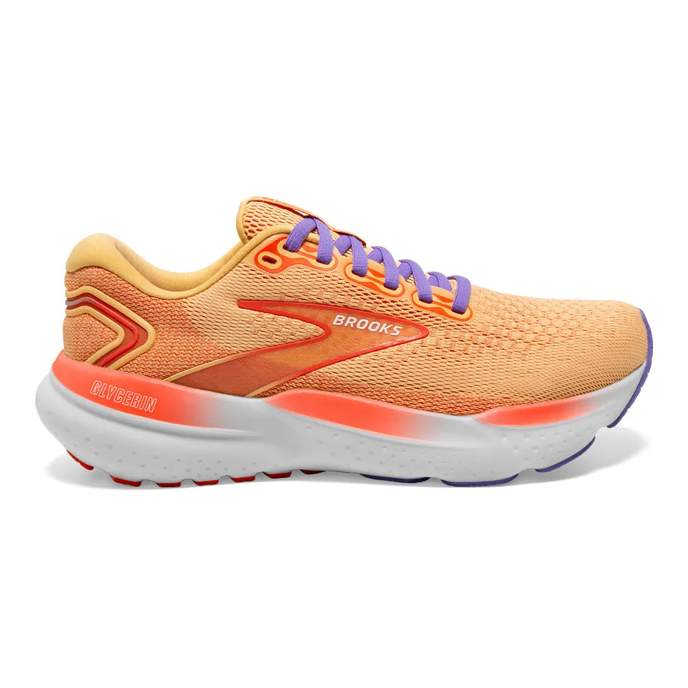 Women's Brooks Glycerin 21, Sunburst, Nasturtium, Purple, Size 9