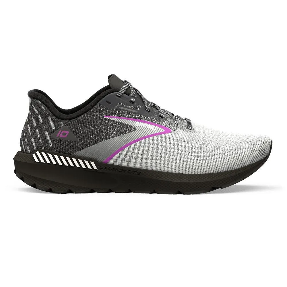 Women's Brooks Launch 10 GTS in Black/White/Violet - 11.5 D Wide