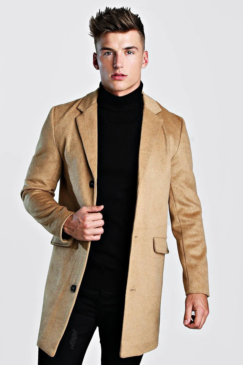 Wool Overcoat | boohooMAN UK