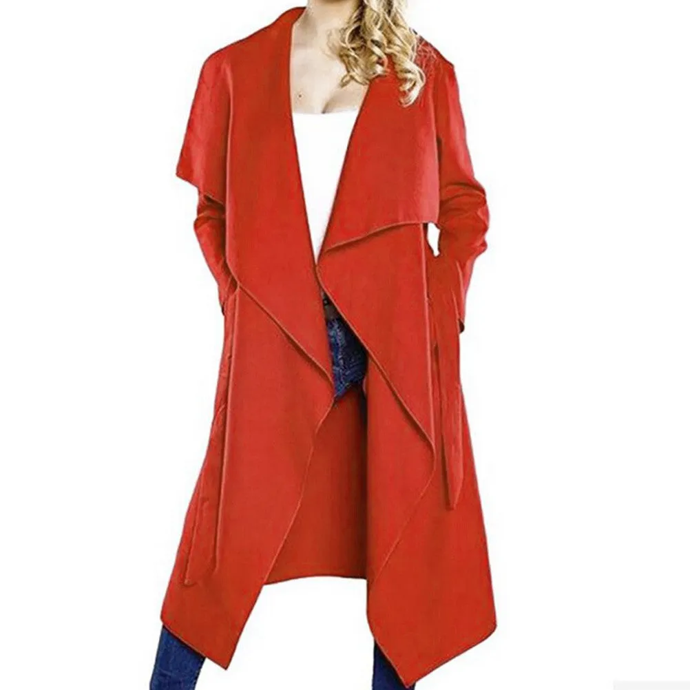 Woolen Overcoat Women long black red royal trench british style manteau femal coats  SM6