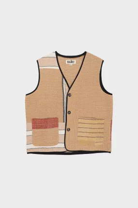 Work Vest - Beige Patchwork