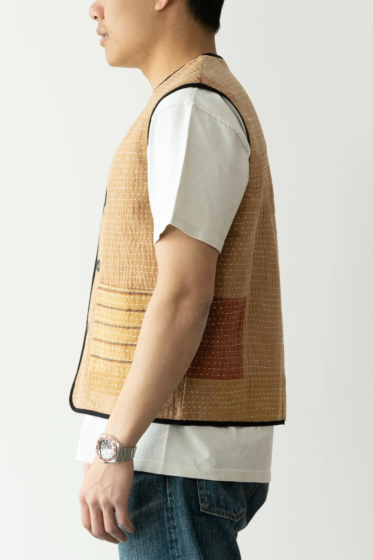 Work Vest - Beige Patchwork