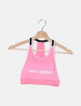 Zara Top rosa deportivo