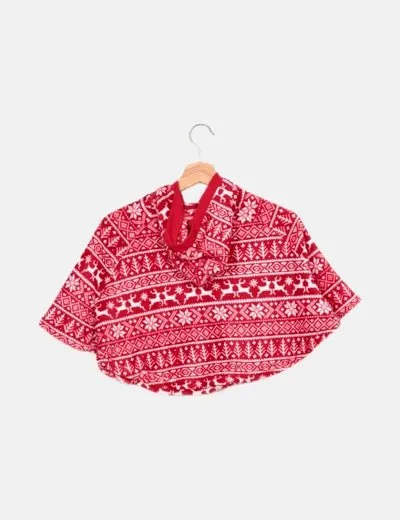 Zippy Poncho rojo estampado