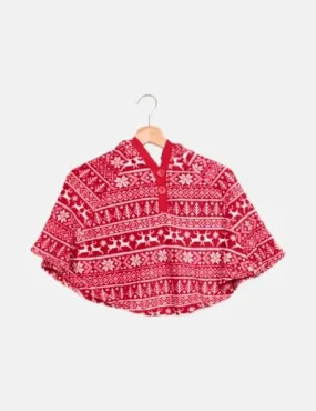 Zippy Poncho rojo estampado